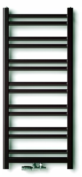 Regnis Retro, vykurovacie teleso 440x900mm so stredovým pripojením 50mm, 436W, čierna matná, RETRO90/40/D5/BLACK