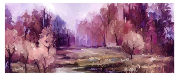 Obraz - Jesenná krajinomaľba (120x50 cm)