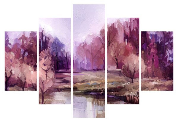 Obraz - Jesenná krajinomaľba (150x105 cm)