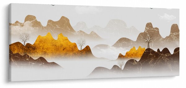 Obraz - Hory v hmle (120x50 cm)