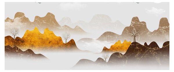 Obraz - Hory v hmle (120x50 cm)