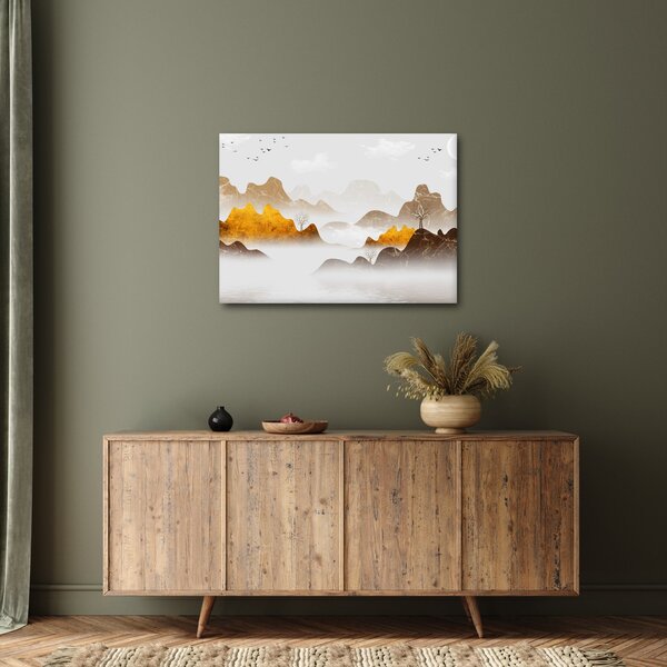 Obraz - Hory v hmle (70x50 cm)