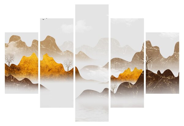 Obraz - Hory v hmle (150x105 cm)