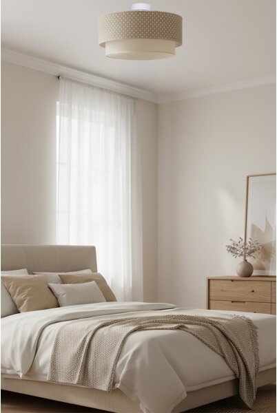 Brilagi-LED Prisadený luster BOHO BOBO 1xE27/60W/230V priemer 40 cm bodky béžová/krémová