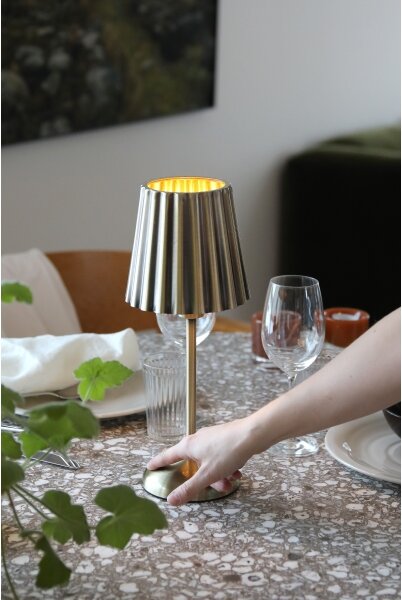 Markslöjd 109127 - LED stmievateľná nabíjacia stolová lampa CELIA 1xE14/2W/2000 mAh mosadz