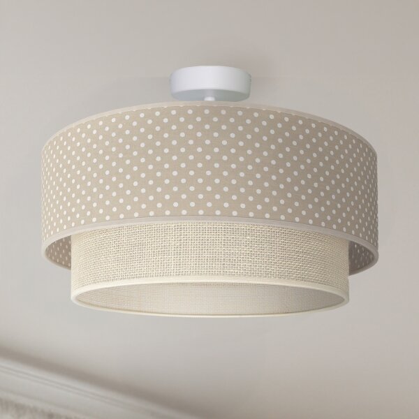 Brilagi-LED Prisadený luster BOHO BOBO 1xE27/60W/230V priemer 40 cm bodky béžová/krémová