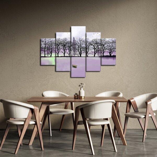 Obraz - Pramice na jazere (150x105 cm)