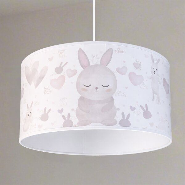 Brilagi - LED Detský luster na lanku BOBO 1xE27/60W/230V pr. 35 cm biela/zajačiky