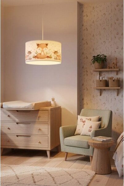 Brilagi - LED detský luster na lanku BOBO 1xE27/60W/230V pr. 35 cm biela/zvieratká