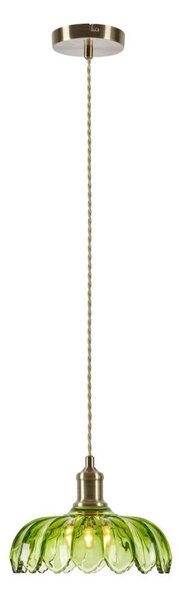 Markslöjd 109177 - Závesný luster na kábli KURAGE 1xE27/40W/230V mosadz/dymovo zelená