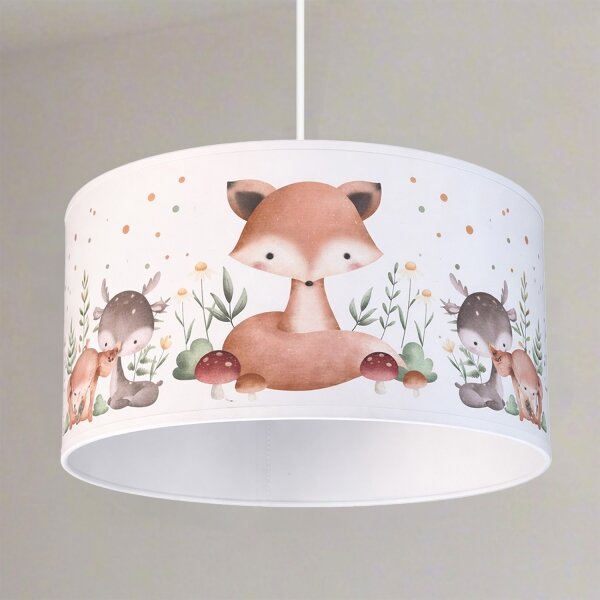 Brilagi - LED detský luster na lanku BOBO 1xE27/60W/230V pr. 35 cm biela/zvieratká