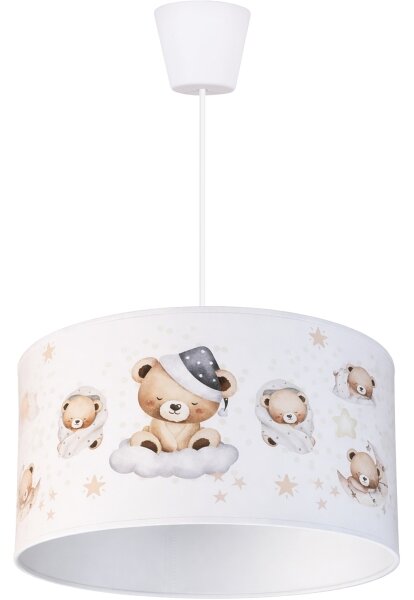 Brilagi - LED detský luster na lanku BOBO 1xE27/60W/230V pr. 35 cm biela/medvedíky