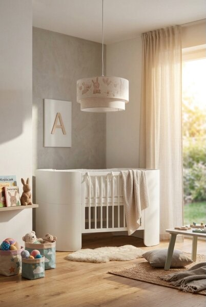 Brilagi - LED Detský luster na lanku BOBO 1xE27/60W/230V pr. 35 cm biela/zajačiky