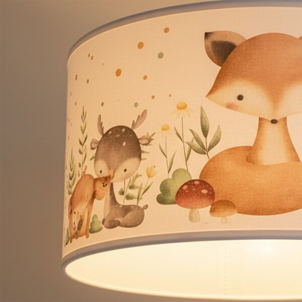 Brilagi - LED detský luster na lanku BOBO 1xE27/60W/230V pr. 35 cm biela/zvieratká