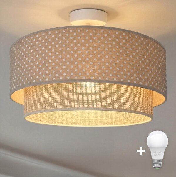 Brilagi-LED Prisadený luster BOHO BOBO 1xE27/60W/230V priemer 40 cm bodky béžová/krémová