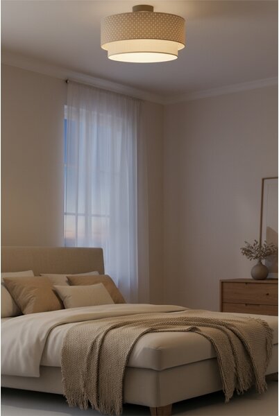 Brilagi-LED Prisadený luster BOHO BOBO 1xE27/60W/230V priemer 40 cm bodky béžová/krémová