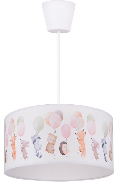 Brilagi - LED detský luster na lanku BOBO 1xE27/60W/230V pr. 35 cm biely/s motívom zvieratiek