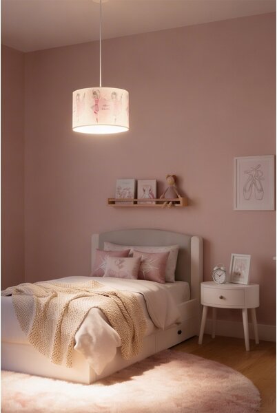 Brilagi - LED detský luster na lankách BOBO 1xE27/60W/230V pr. 35 cm ružová/baletky
