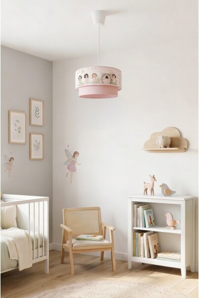 Brilagi - LED detský luster na lanku BOBO 1xE27/60W/230V pr. 40 cm ružový/víly