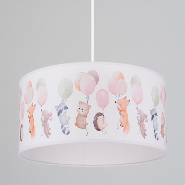 Brilagi - LED detský luster na lanku BOBO 1xE27/60W/230V pr. 35 cm biely/s motívom zvieratiek