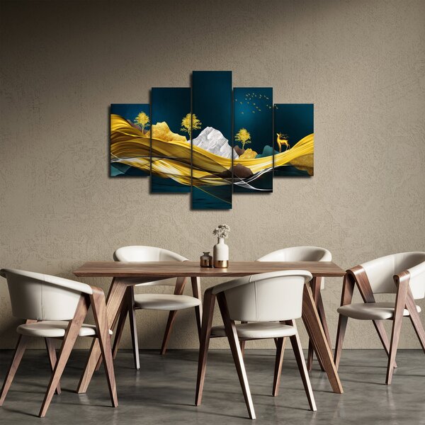 Obraz - Jeleň v krajine (150x105 cm)