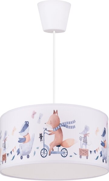 Brilagi - LED Detský luster na lanku BOBO 1xE27/60W/230V pr. 35 cm biela/zvieratká