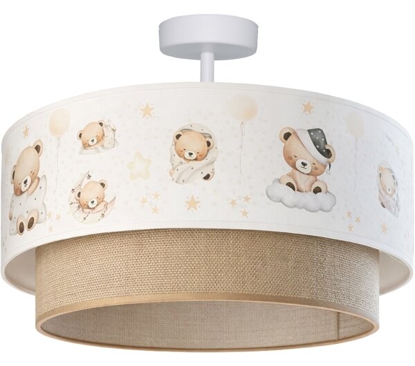 Brilagi-LED Detský prisadený luster BOBO 1xE27/60W/230V priemer 40 cm biela/béžová/medvedík