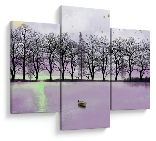 Obraz - Pramice na jazere (90x60 cm)