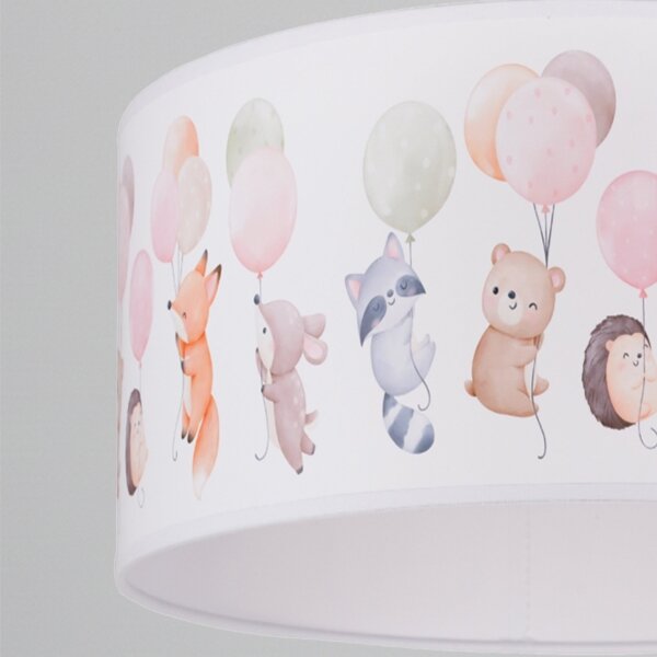 Brilagi - LED detský luster na lanku BOBO 1xE27/60W/230V pr. 35 cm biely/s motívom zvieratiek