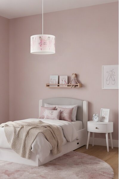 Brilagi - LED detský luster na lankách BOBO 1xE27/60W/230V pr. 35 cm ružová/baletky