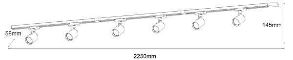 Brilagi - Bodové svietidlo v lištovom systéme HUSKY 6xGU10/10W/230V čierna/zlatá