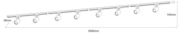 Brilagi - Bodové svietidlo v lištovom systéme HUSKY 8xGU10/10W/230V čierna/zlatá