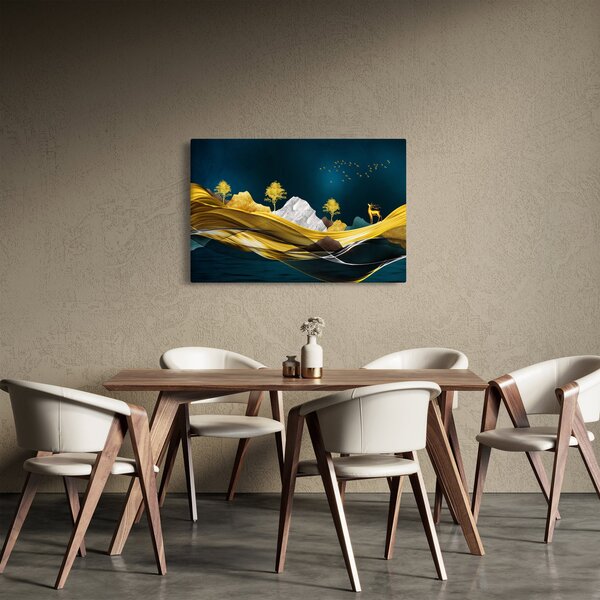 Obraz - Jeleň v krajine (90x60 cm)