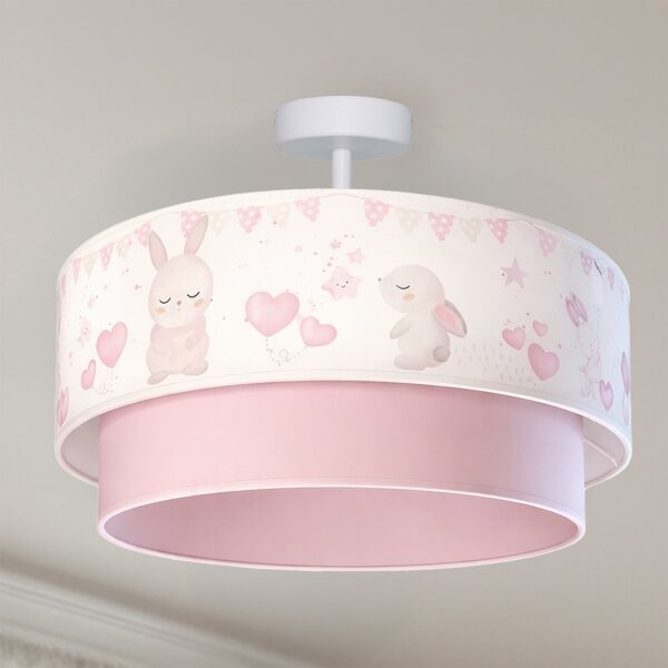 Brilagi-LED Detský prisadený luster BOBO 1xE27/60W/230V pr.40 cm krémová/ružová/kráľovská