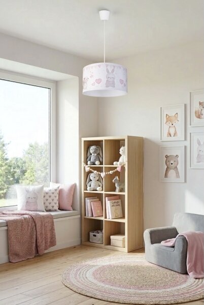 Brilagi - LED detský luster na lanku BOBO 1xE27/60W/230V priemer 35 cm biela/zvieratká