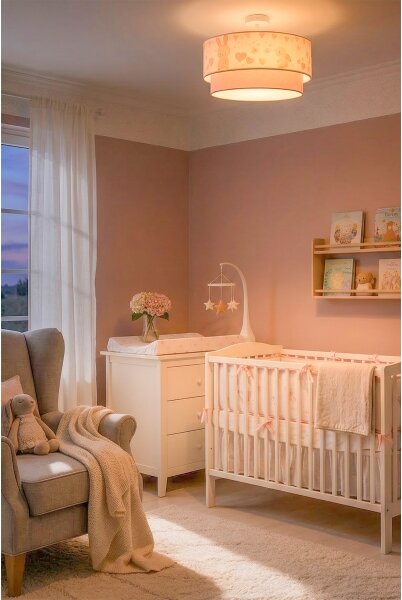 Brilagi-LED Detský prisadený luster BOBO 1xE27/60W/230V pr.40 cm krémová/ružová/kráľovská