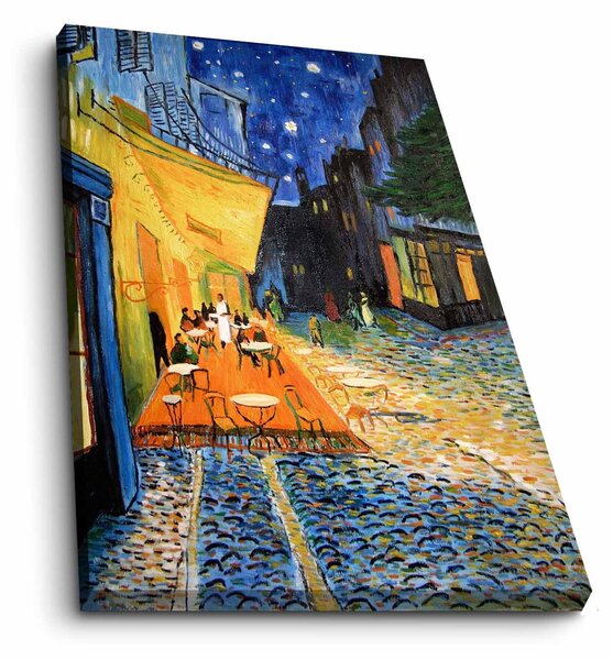 ASIR Reprodukcia maľby na plátne TERASA KAVIARNE V NOCI V. V. GOGH 70 cm