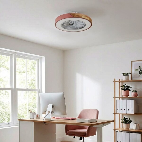 Brilagi - LED stmievateľné svietidlo s ventilátorom LED/38W/230V 50 cm ružová/dub + diaľkové ovládanie