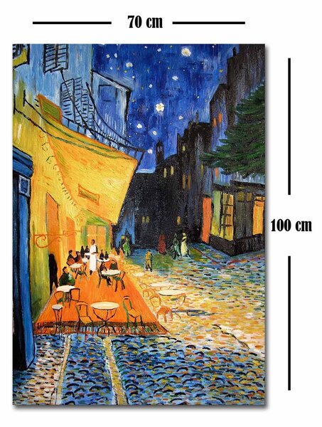 ASIR Reprodukcia maľby na plátne TERASA KAVIARNE V NOCI V. V. GOGH 70 cm