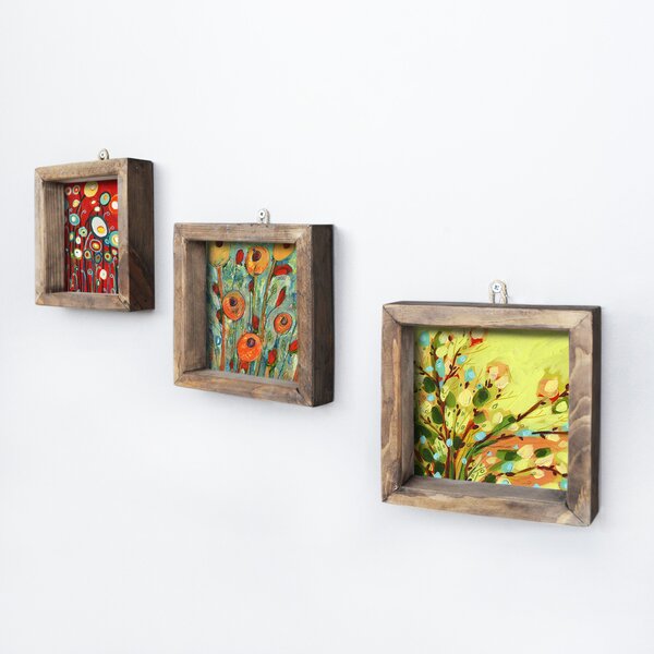 ASIR Sada dekoratívnych obrázkov KVETINY 15 cm MDF