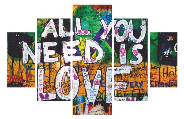 ASIR Sada nástenných obrazov ALL YOU NEED IS LOVE 92 cm MDF