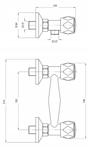 Deante Teno, sprchová batéria 150mm so sprchovou sadou, chrómová, BON_041D