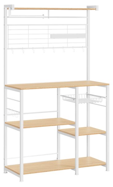 REGÁL, biela, farba duba, oceľ, 90/167/42 cm MID.YOU - Online Only drobný nábytok, Online Only