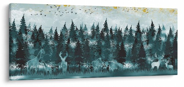 Obraz - Zvieratá v lese (120x50 cm)