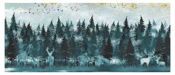 Obraz - Zvieratá v lese (120x50 cm)