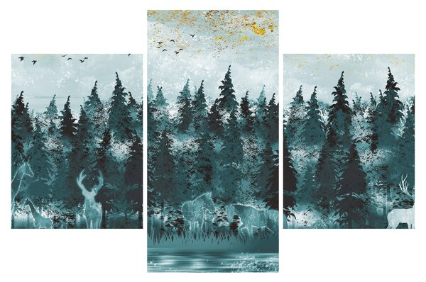 Obraz - Zvieratá v lese (90x60 cm)