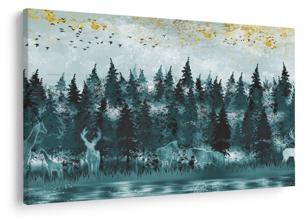 Obraz - Zvieratá v lese (90x60 cm)