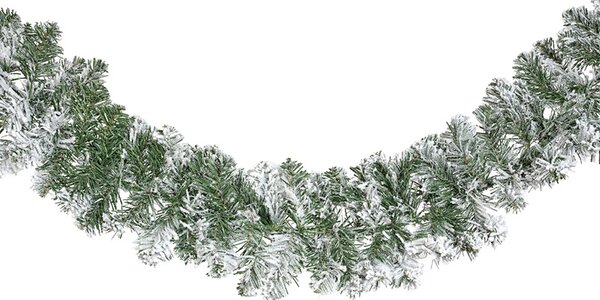 Vianočná zasnežená smreková girlanda 270 cm – zimná dekorácia