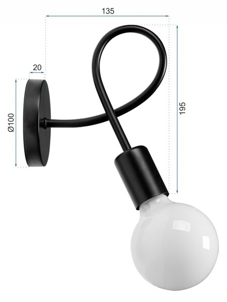 TooLight Nástenná lampa Paradise čierna