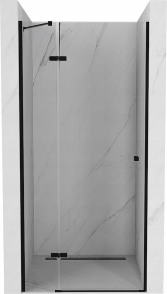 Mexen Roma, sprchové dvere do otvoru 70 x 190 cm, 6mm číre sklo, čierny profil, 854-070-000-70-00